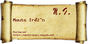 Mauts Irén névjegykártya